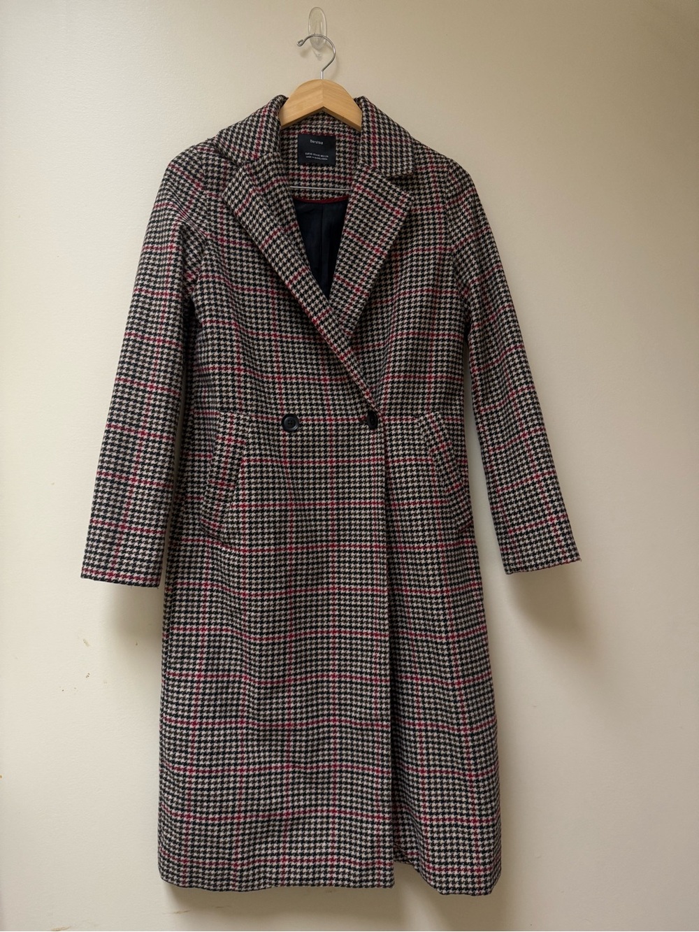 Bershka  Checked Double-Breasted Trench Coat🌻